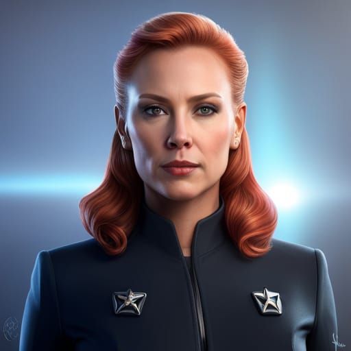 Elegant Starfleet Officer Portrait in Hyperdetailed Digital ...
