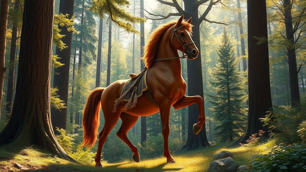 Mythical Centaur in Forest, Classic Art Style
