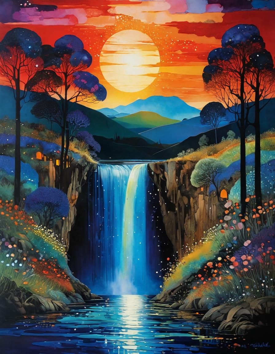 Iridescent Filigree in Art Nouveau Style