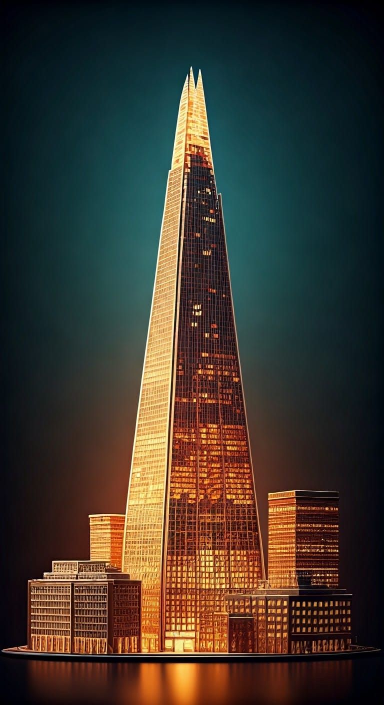 Gingerbread Shard Replica in Warm, Golden Light