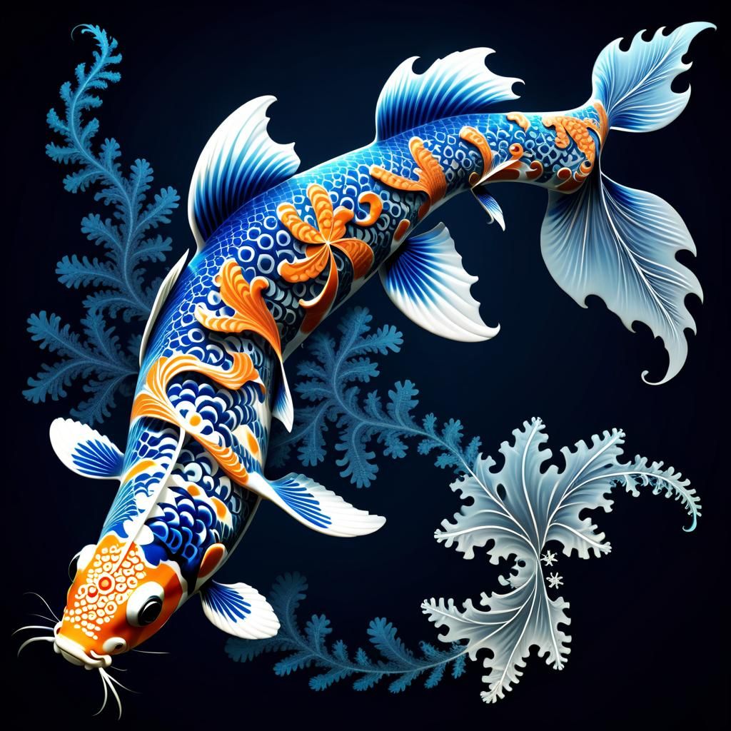 Fractal Koi Fish Terdragon Curve Design