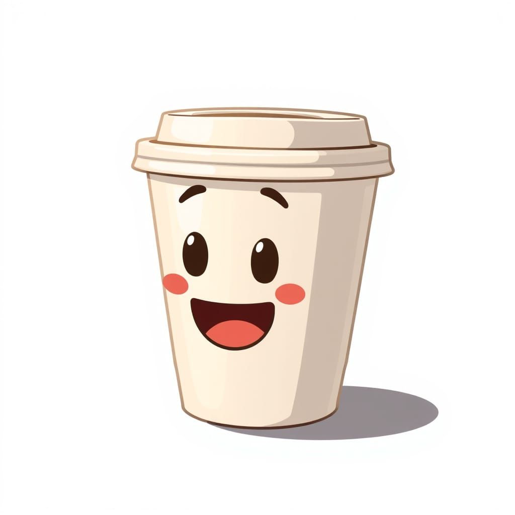 Vibrant 2D Coffee Cup Icon