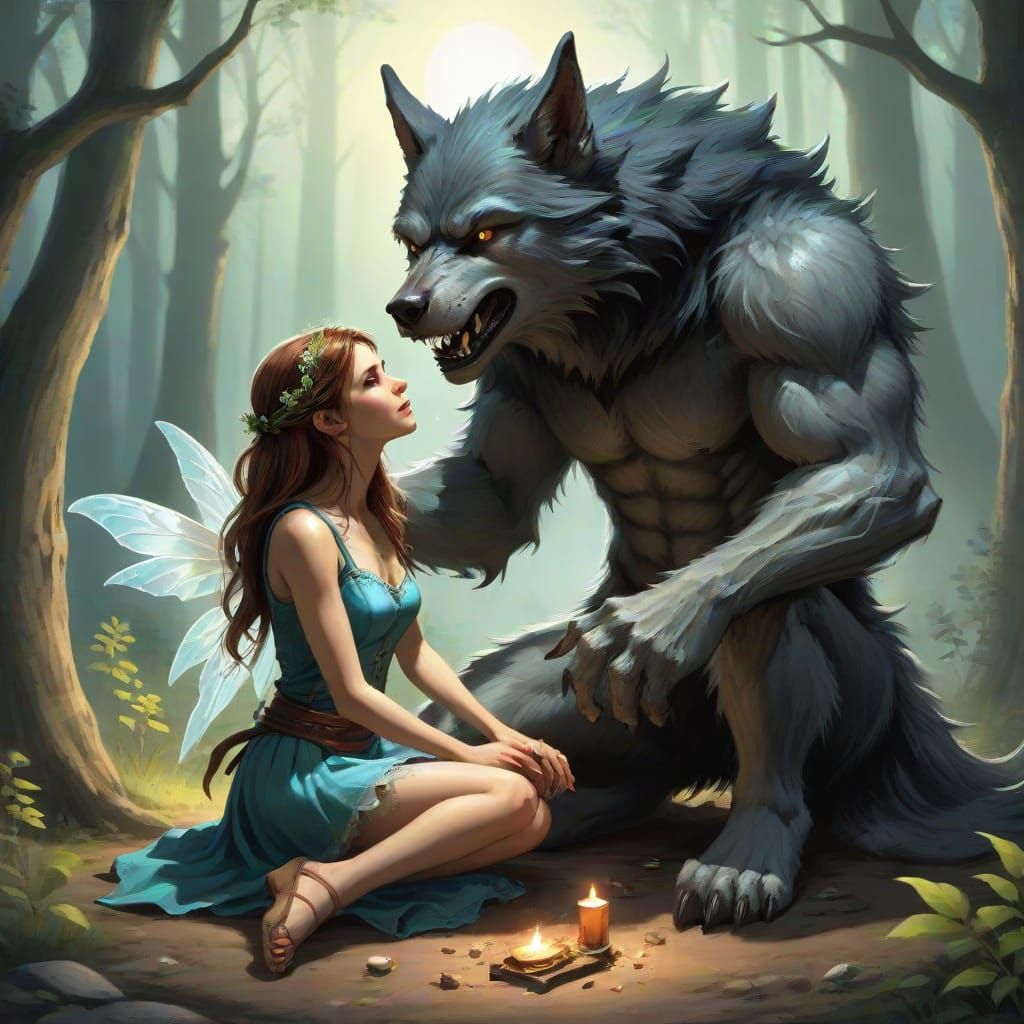 Fairy Heals Injured Werewolf