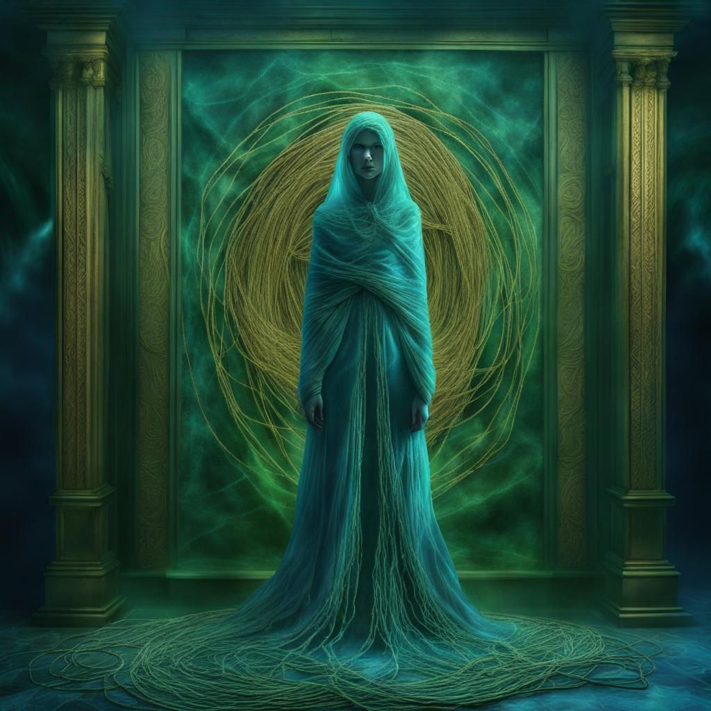 Intaglio Woman in Tomb with Ghosts: Digital Painting