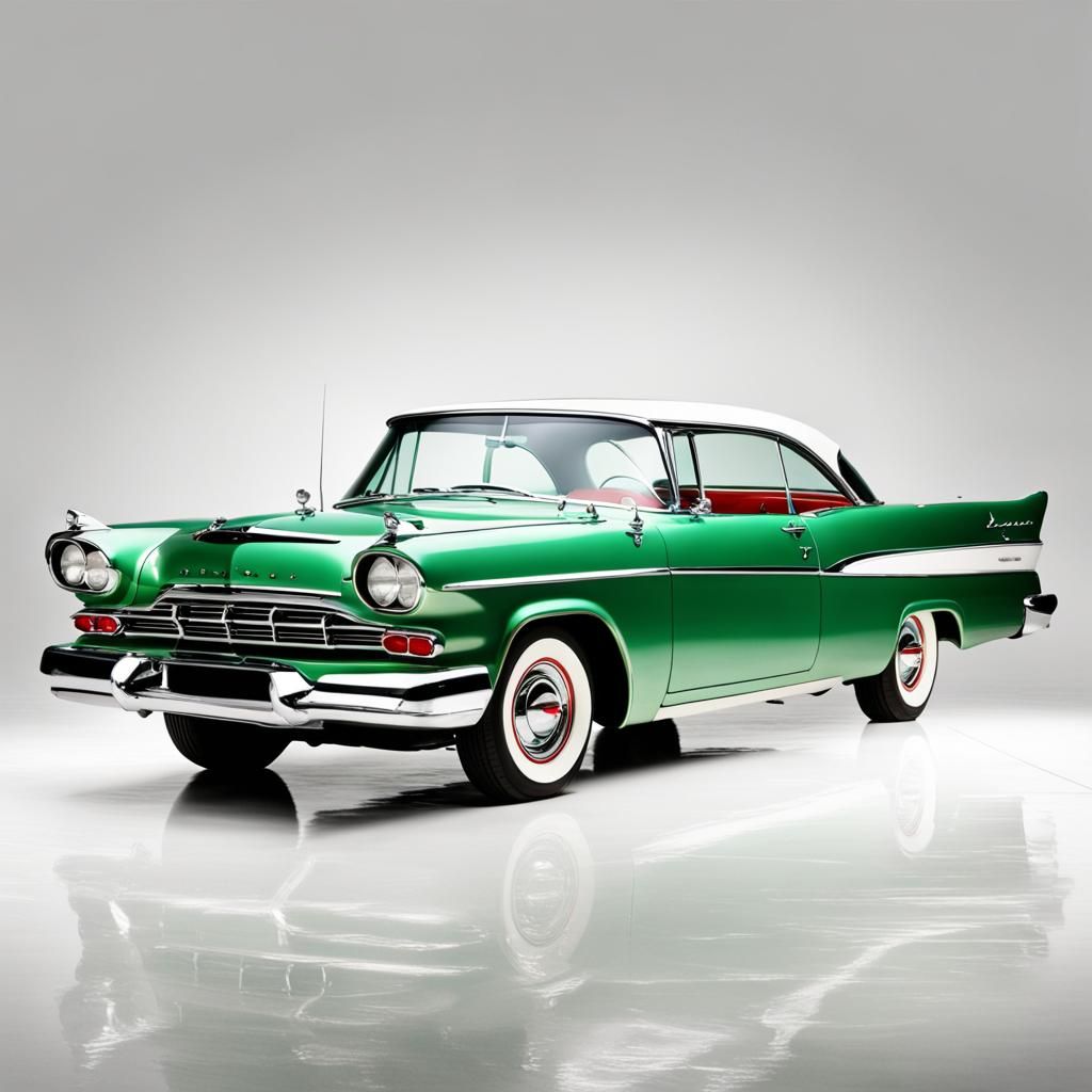 Green 1957 Dodge Coronet Car View