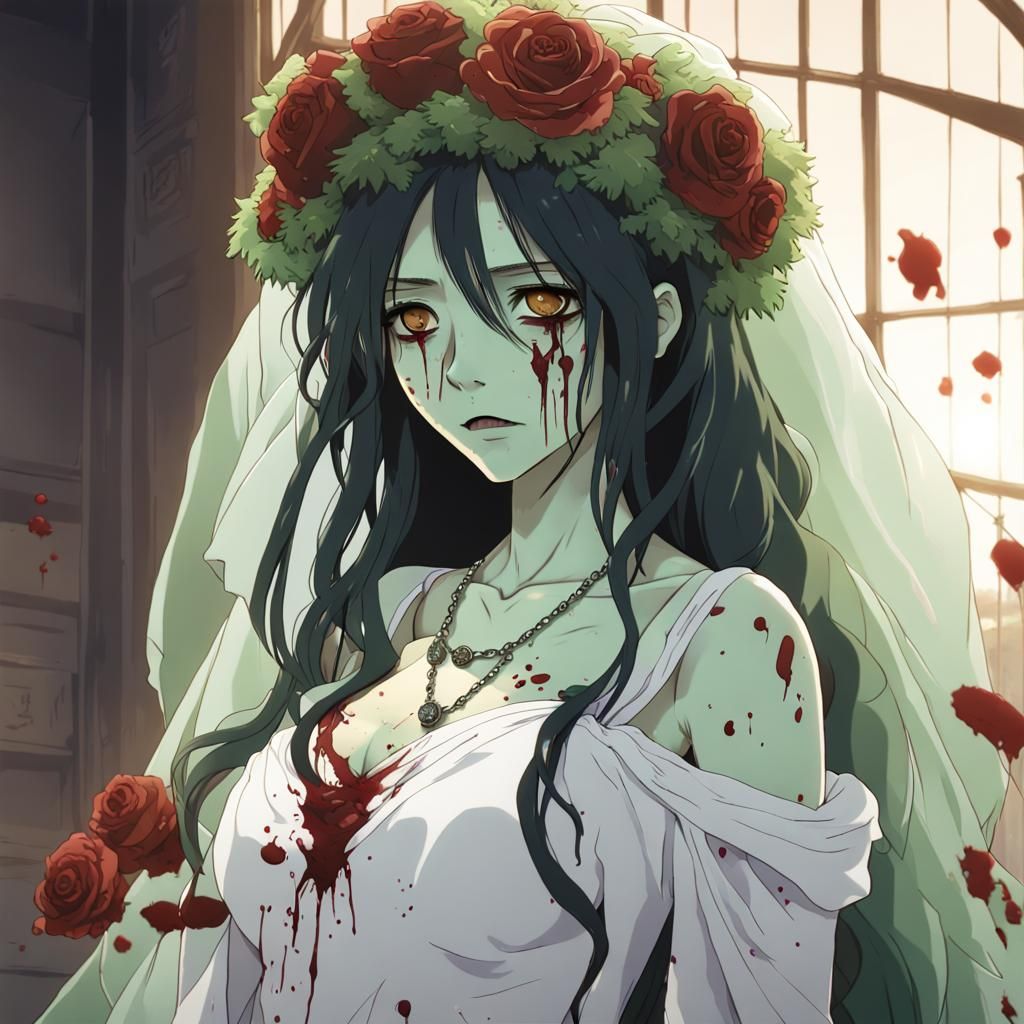 Zombie Bride in Haunting Studio Ghibli-Inspired Art