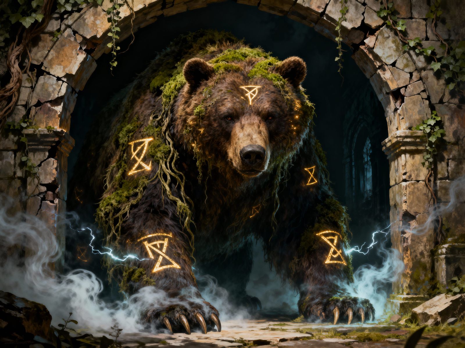 Ancient Bear Guardian of Portal to Forgotten Realm
