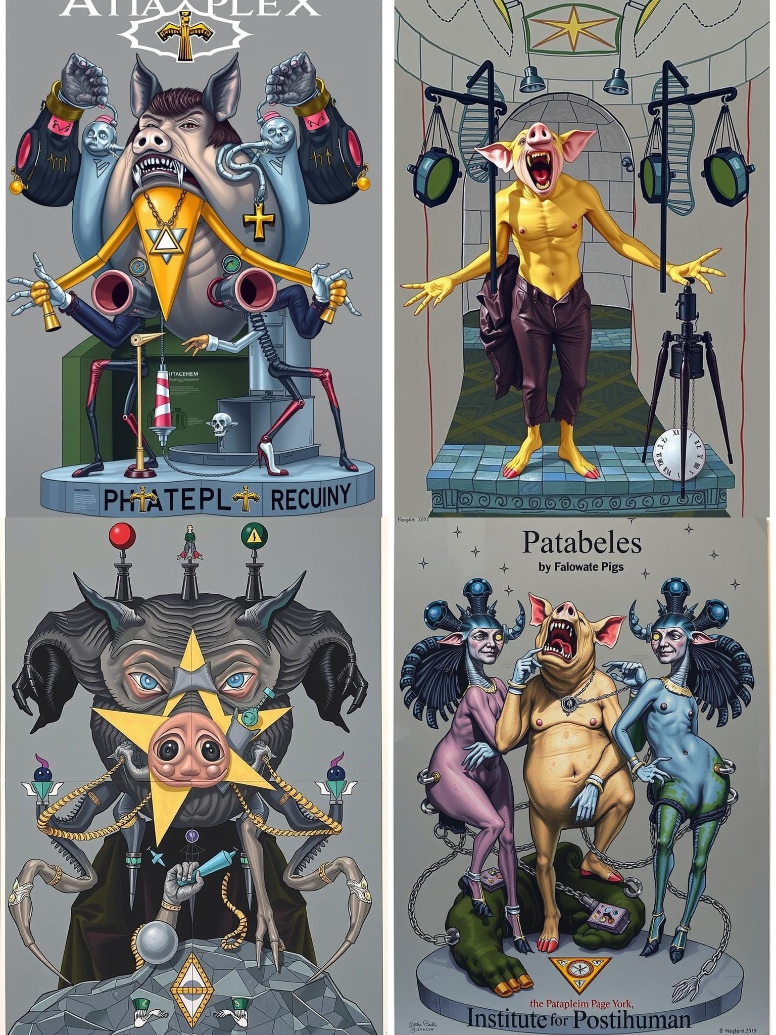 Surreal Pig-Man Ritual at the Guggenheim, a Dada Nightmare