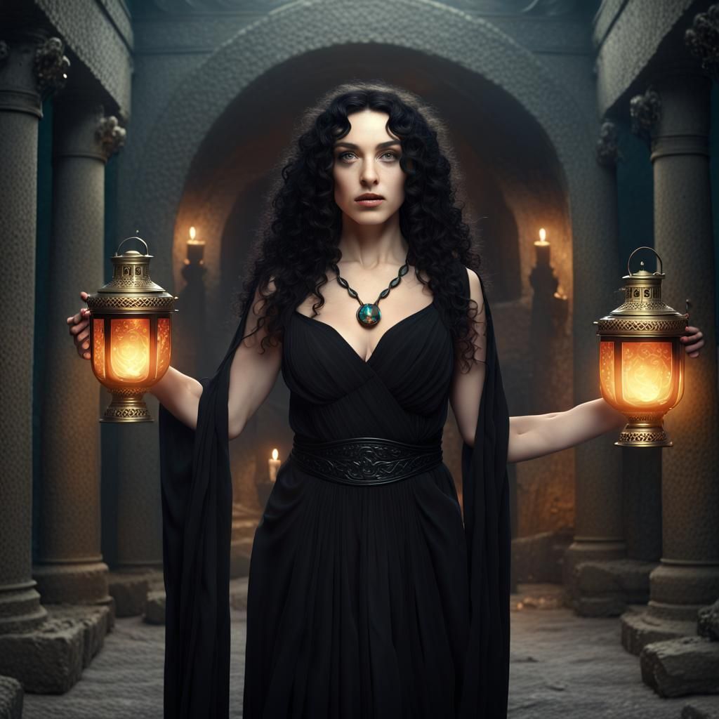 Greek Goddess Hekate Leading from the Underworld