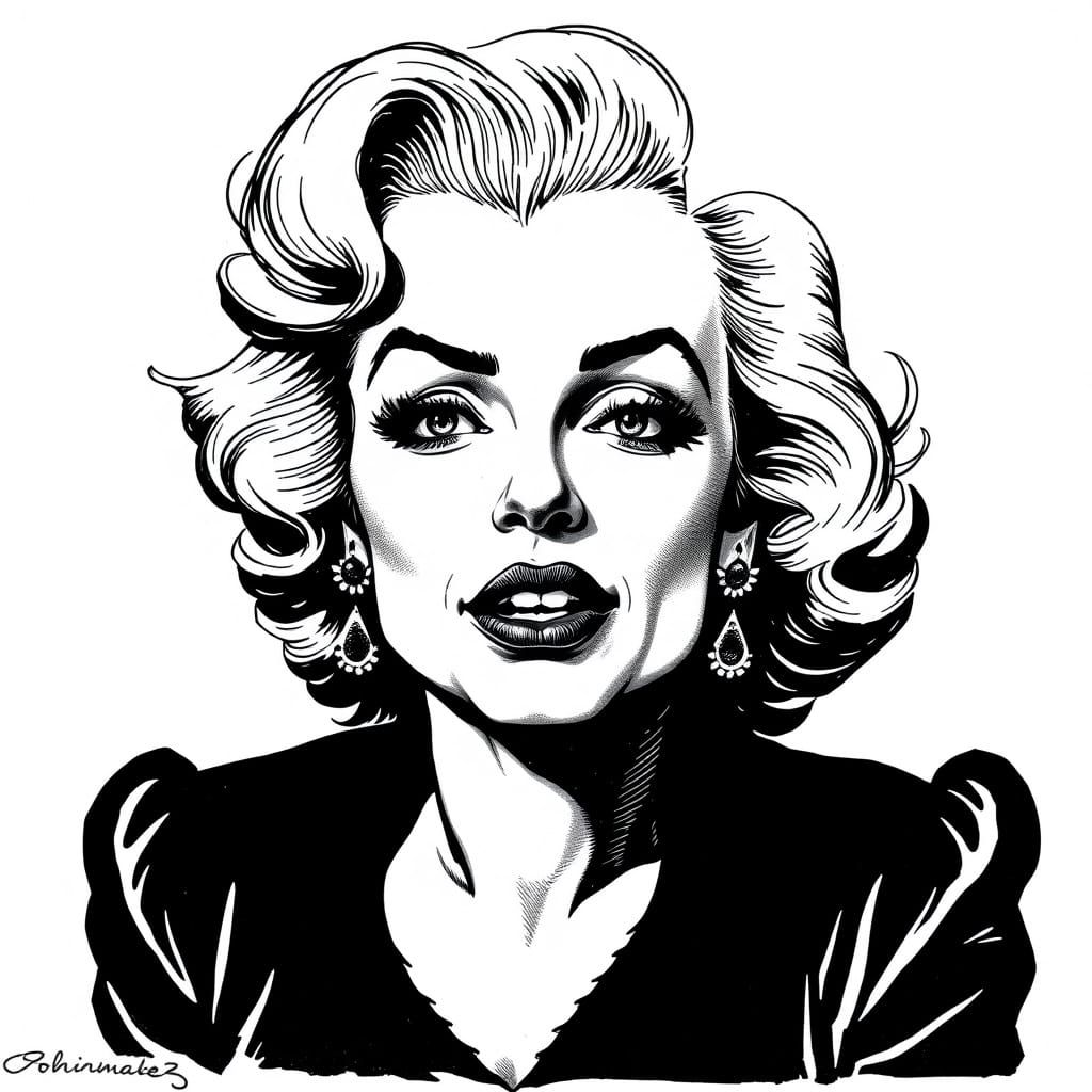 Marilyn Monroe Caricature in James Gillray Style