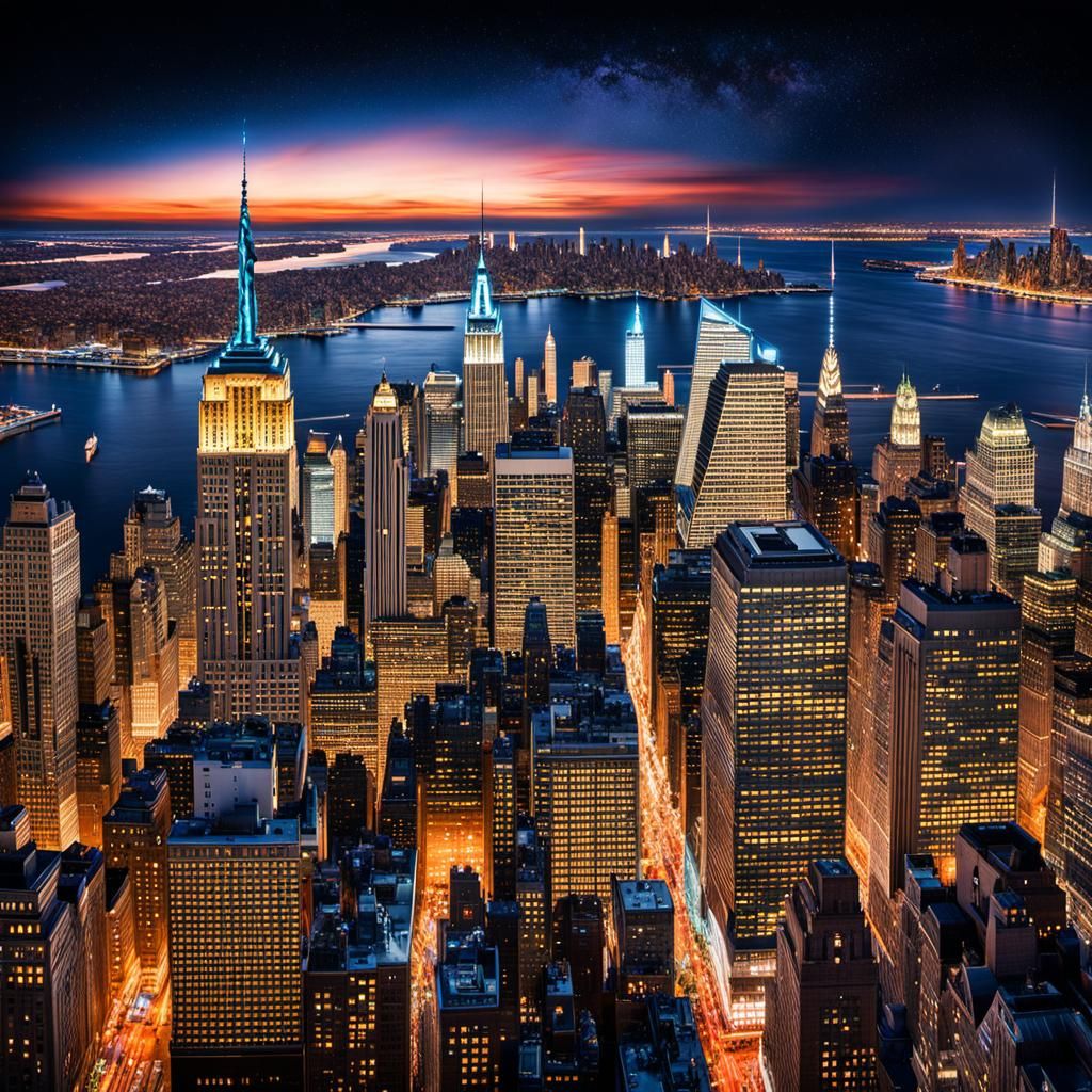 Dazzling New York City Lights at Night
