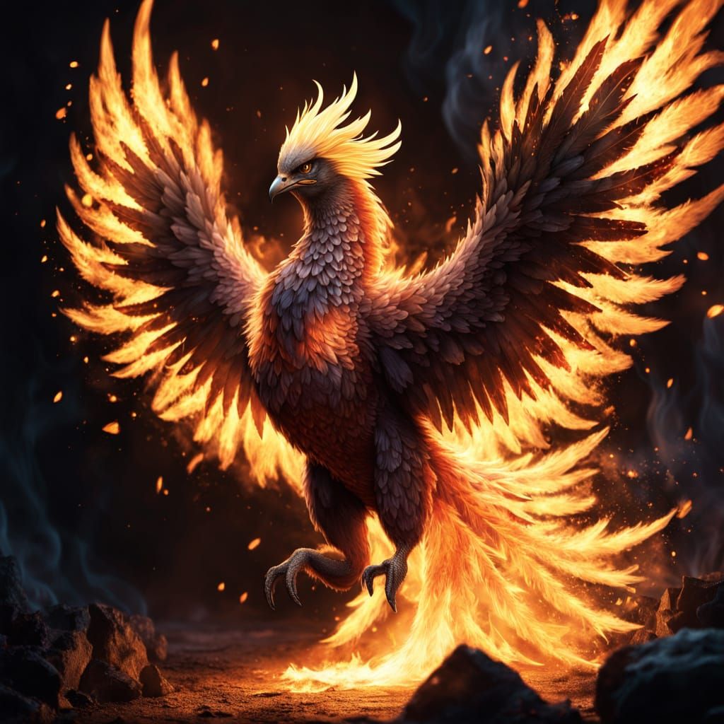 The fire wings of the phoenix
