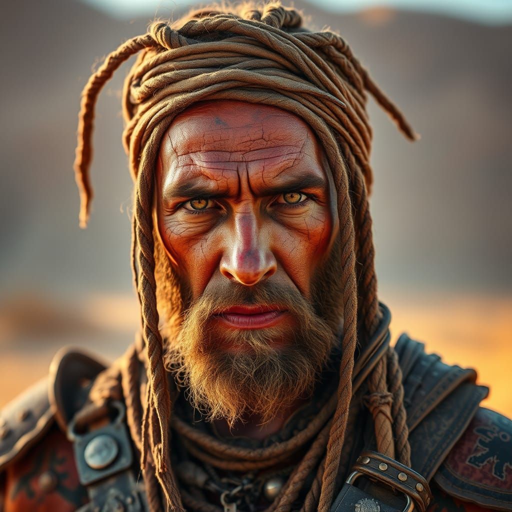 Barbarian Raider in Arid Wasteland