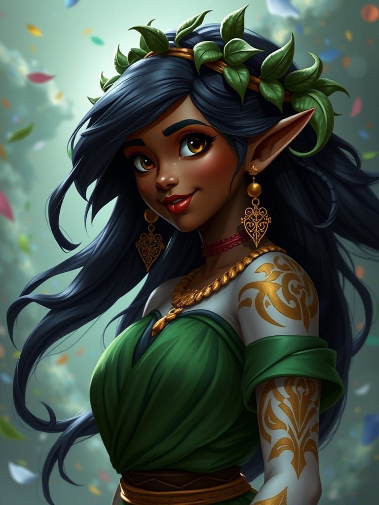 Goddess of Creativity in Celtic Gold and Green, Disney 2D St...