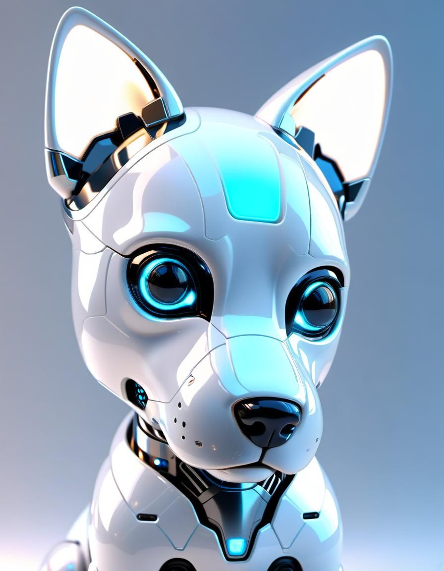 Futuristic Cyberpunk Puppy: A Hyperrealistic AI Creation