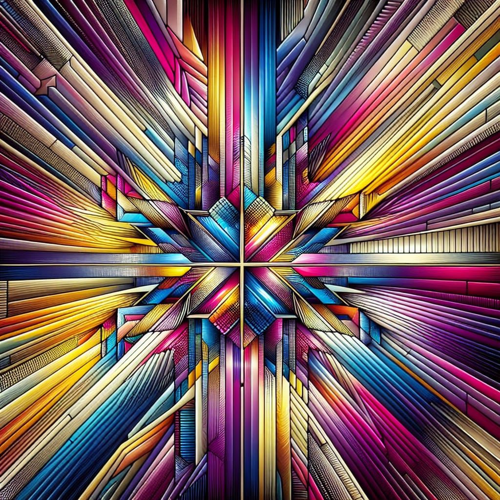 Vibrant Geometric Pattern Radiates Energy and Structure