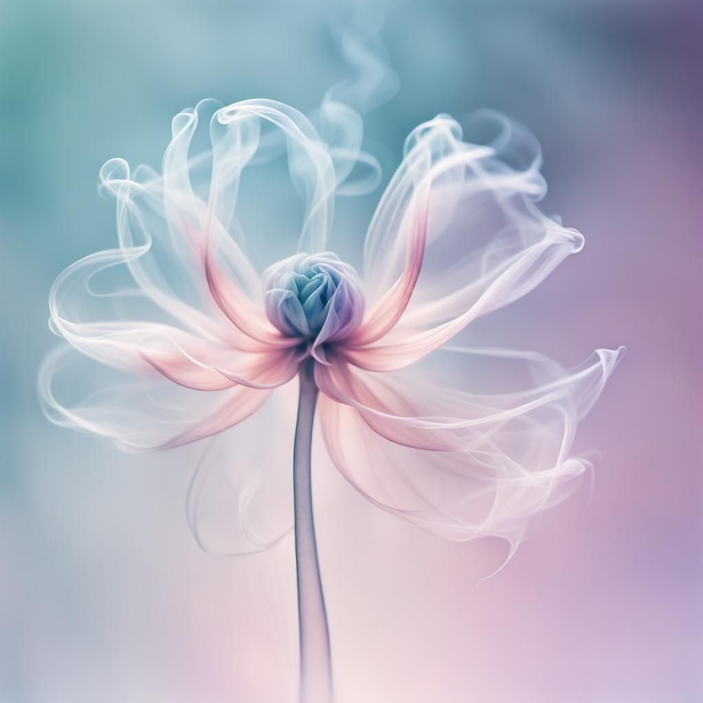 Pastel Flower Made from Smoke