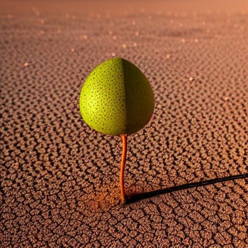 Glowing Seed Sprouts in Desert Night