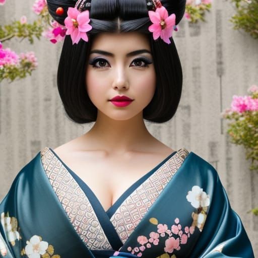 Ana De Armas as Geisha in Anime Style