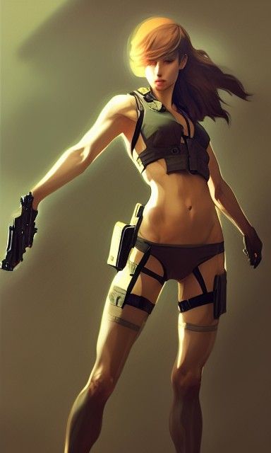 Metal Gear Solid 5: Quiet, Stylized Full Body Portrait