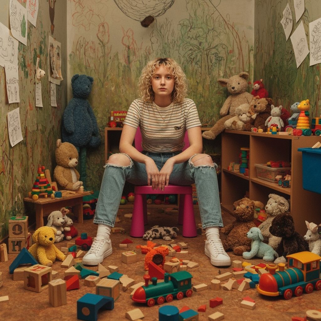 Woman in Playroom in Beatrix Potter Style