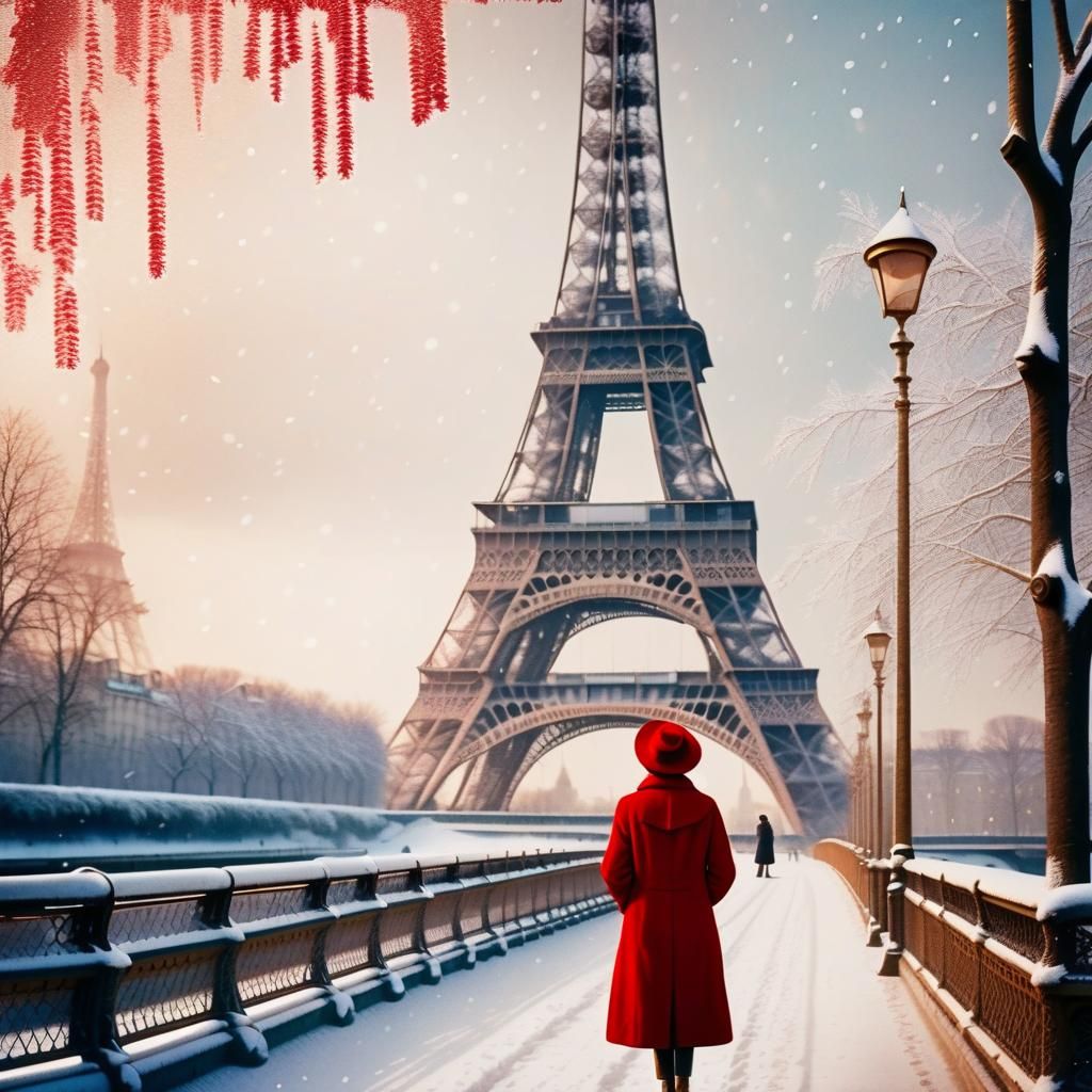 Paris Winter: A Vintage Christmas Postcard