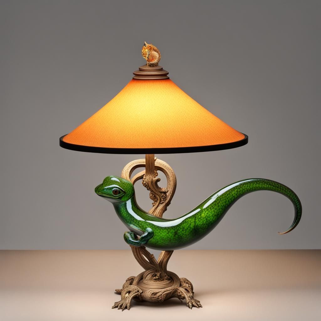 Lava Lamp with Salamander Inside