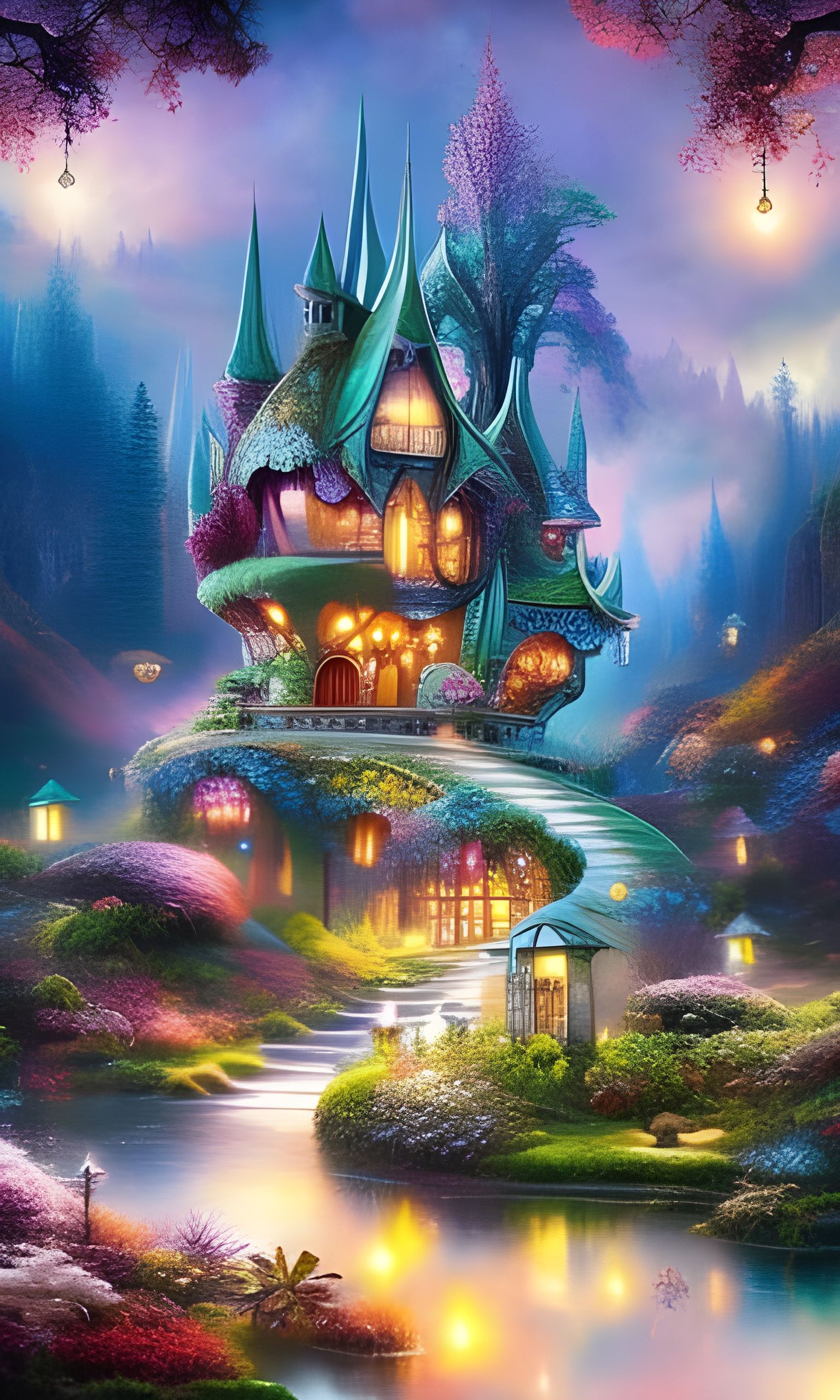 Enchanted Mushroom House in Fairytale Forest