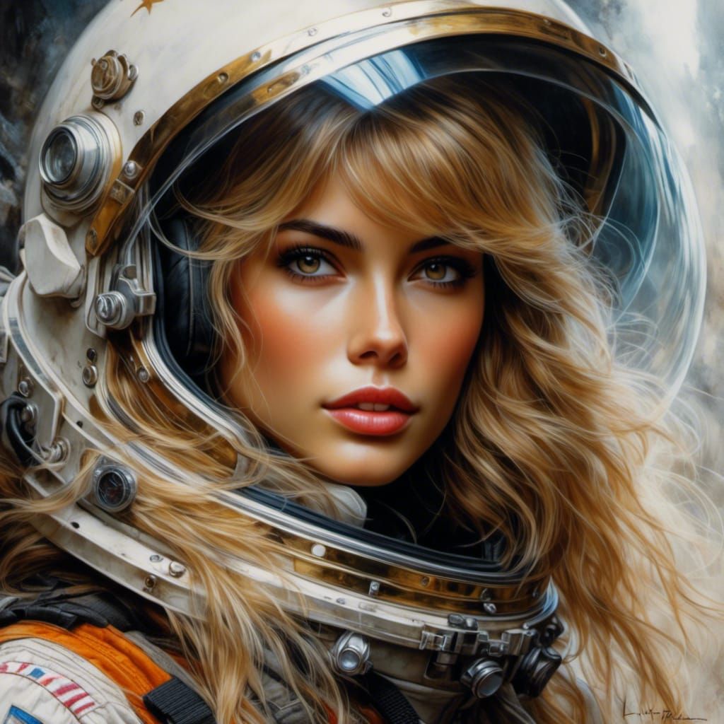 Italian Astronaut Portrait in Hyperreal Style