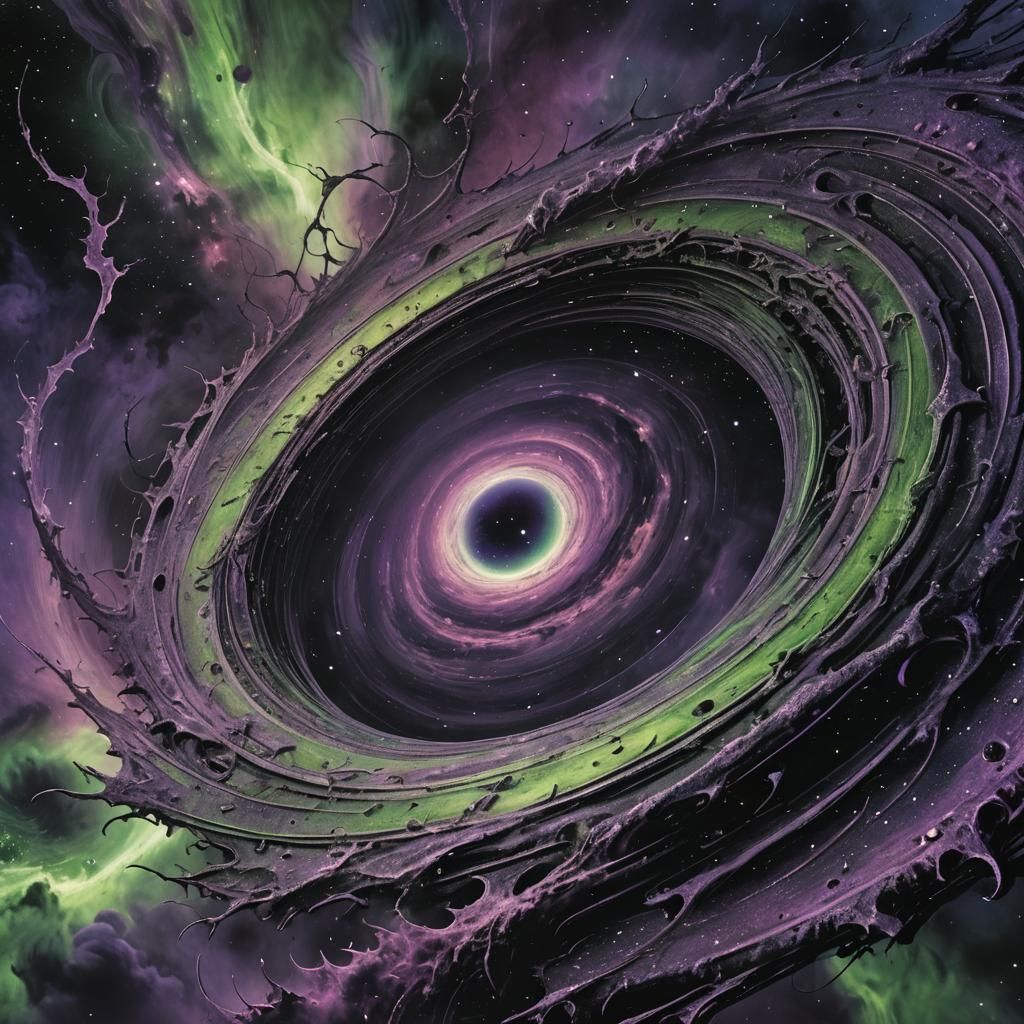 Ton 618 Black Hole in Cosmic Horror Art