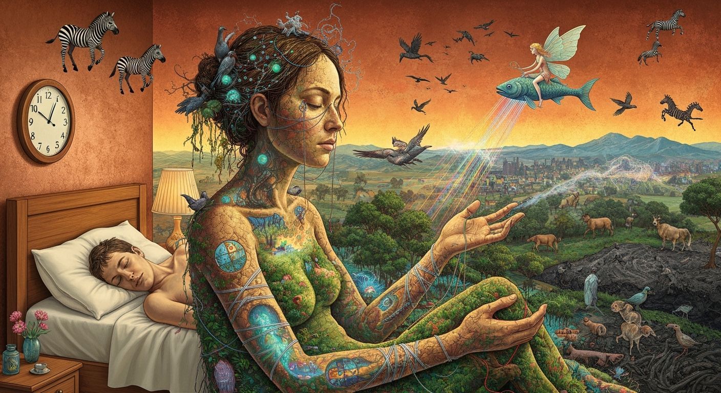 Mystical Shaman With Inner Oasis Amidst Music Labyrinth