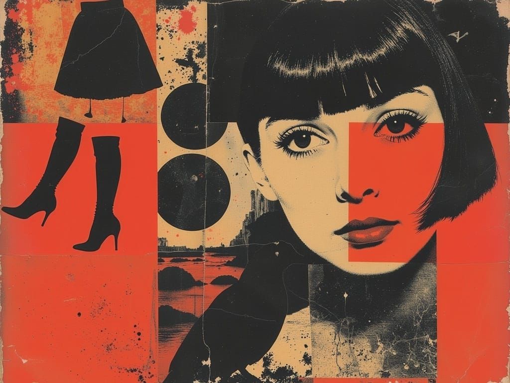 1960s Fashion Photography with Psychedelic Vogue Model