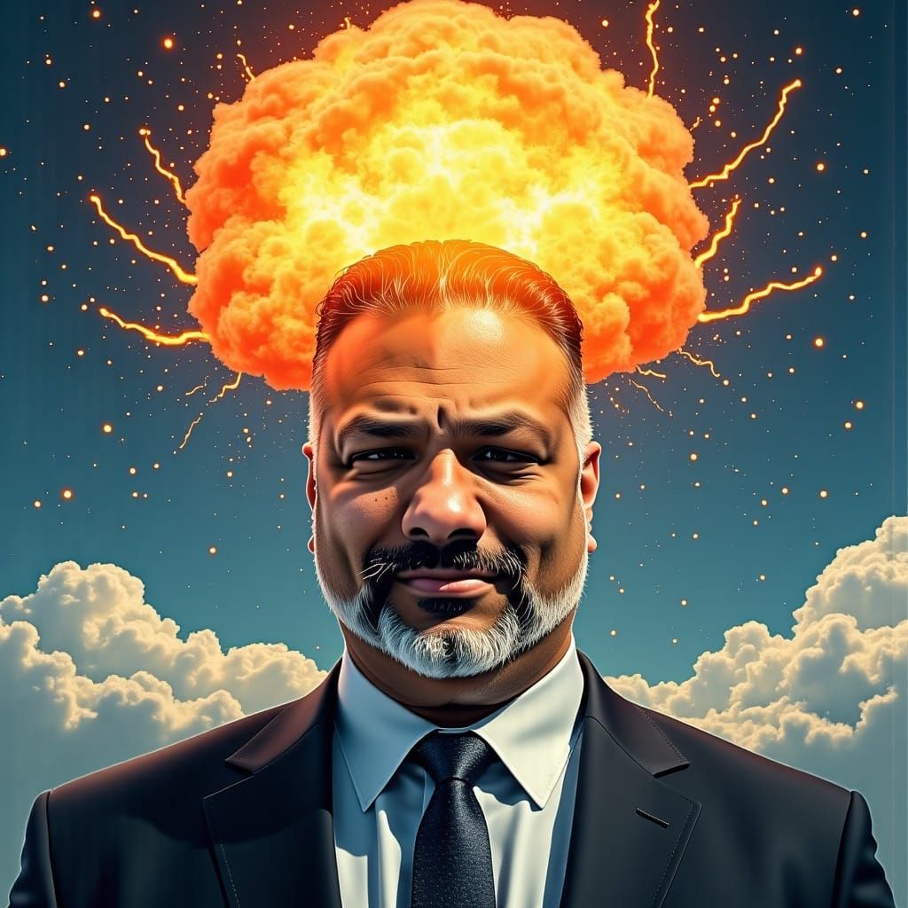 Mushroom Cloud Head in MAPPA Anime Style