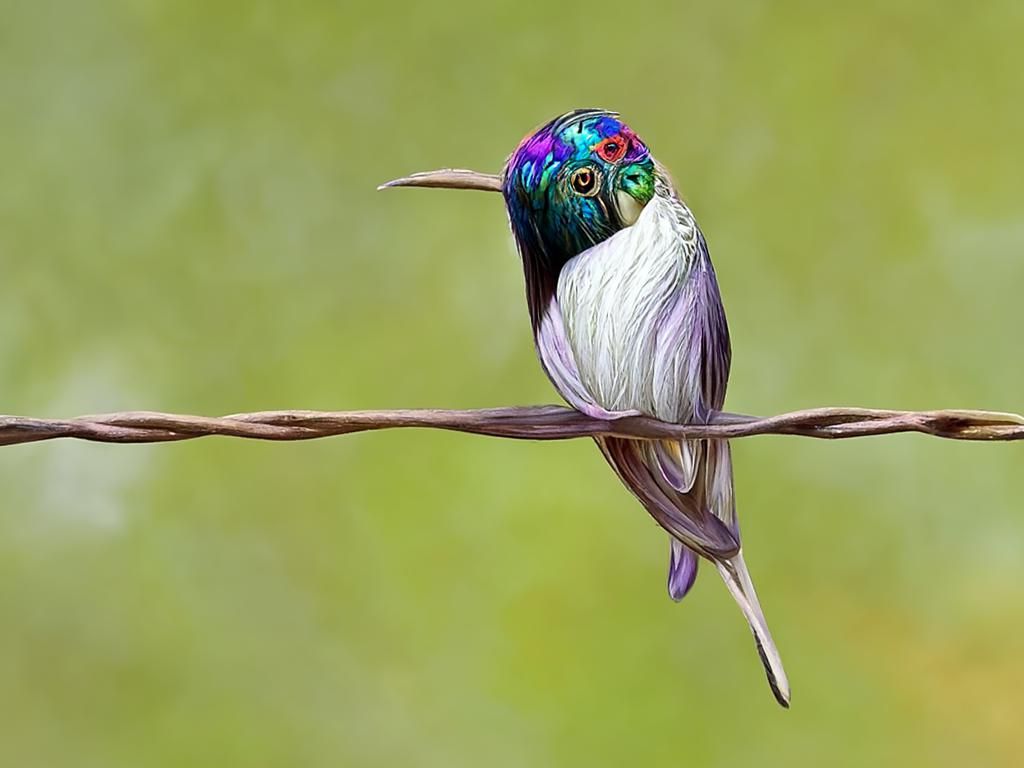 Exotic Bird Portrait in Hyperrealistic Sci-Fi Style
