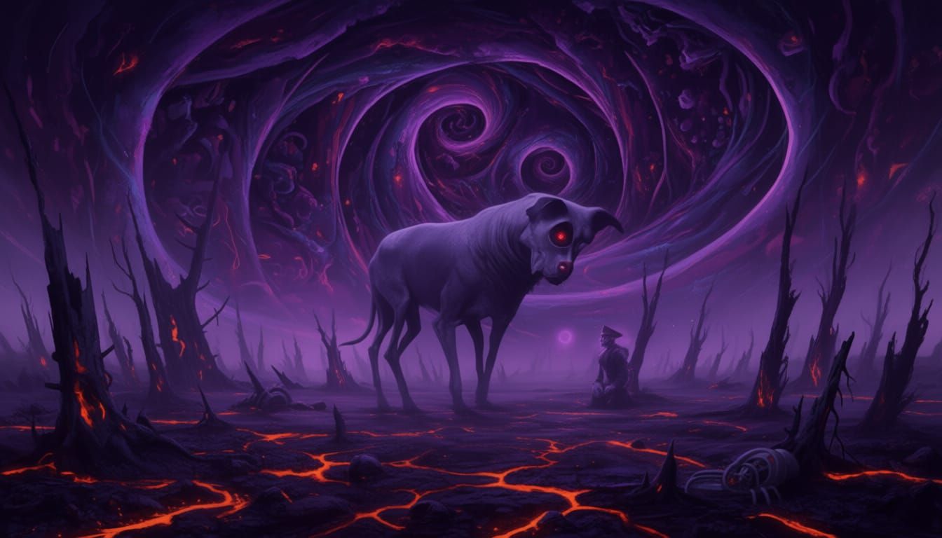 Dystopian Volumetric Lighting in Vorticism Style