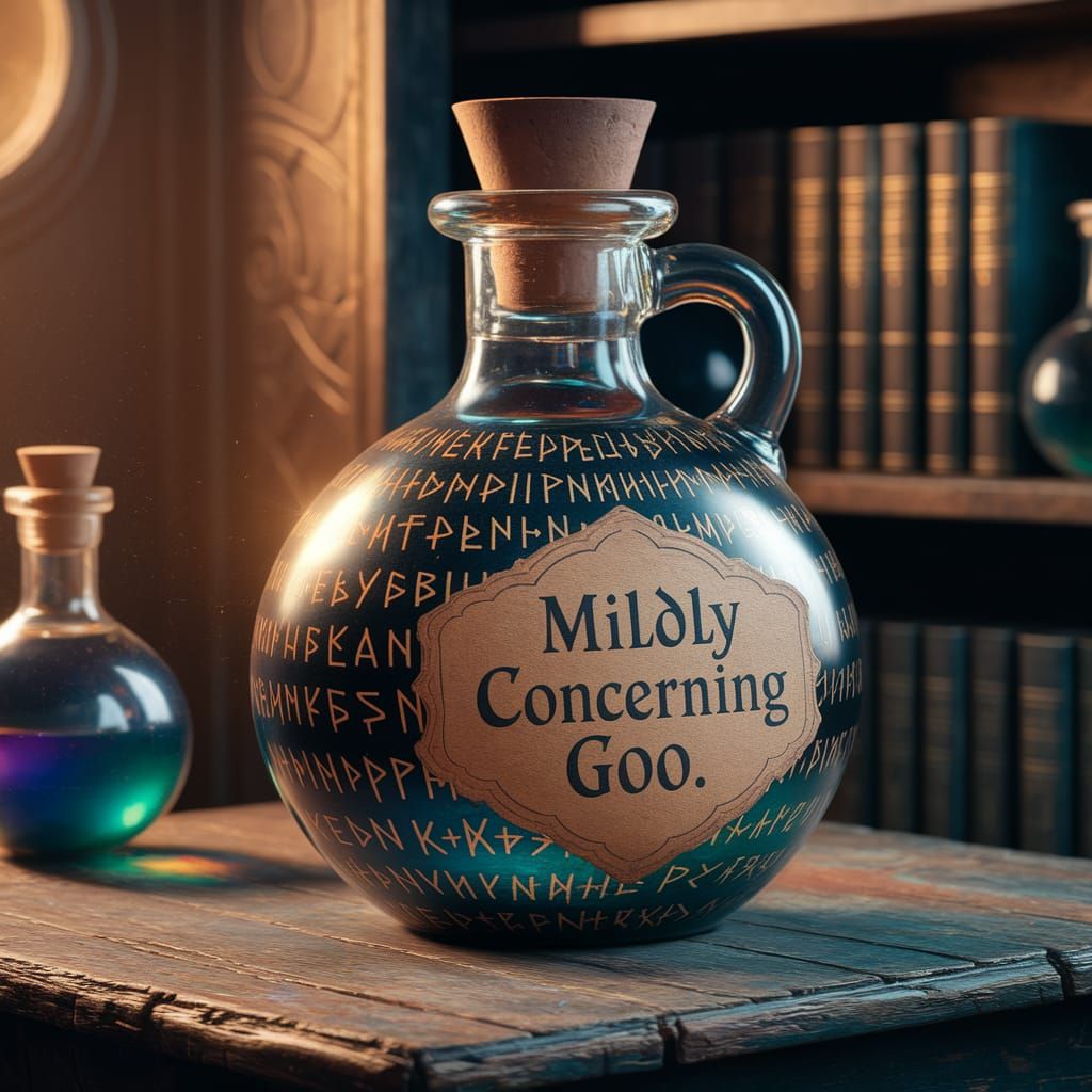 Ancient Potion Bottle in Mystical Study