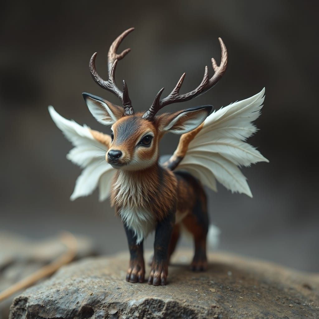 Winged Deer-Rabbit God of White Lies