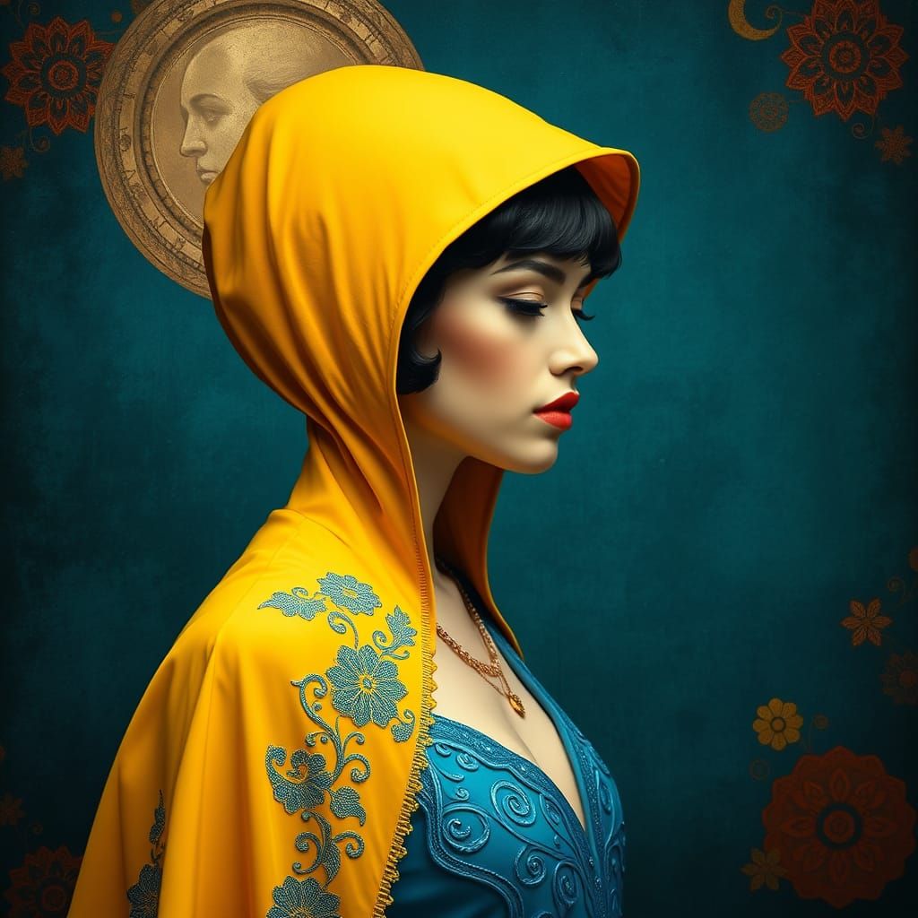 Glamorous Young Woman in Golden Hues