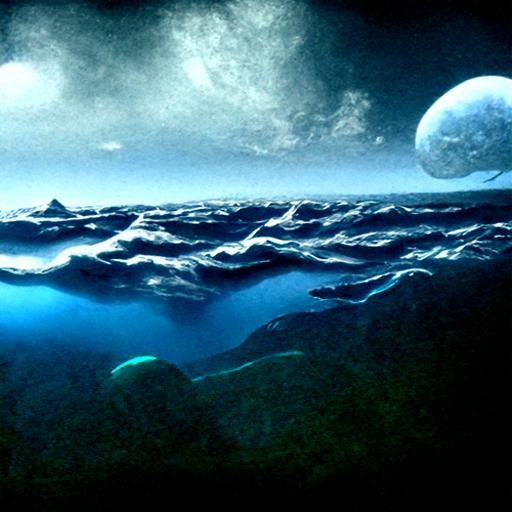 Detailed Matte Painting of a Deep Ocean