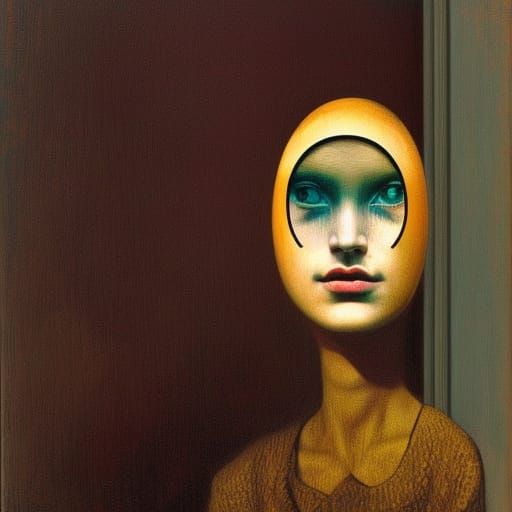 Fornasetti Heart Face in Holographic Pixel Art