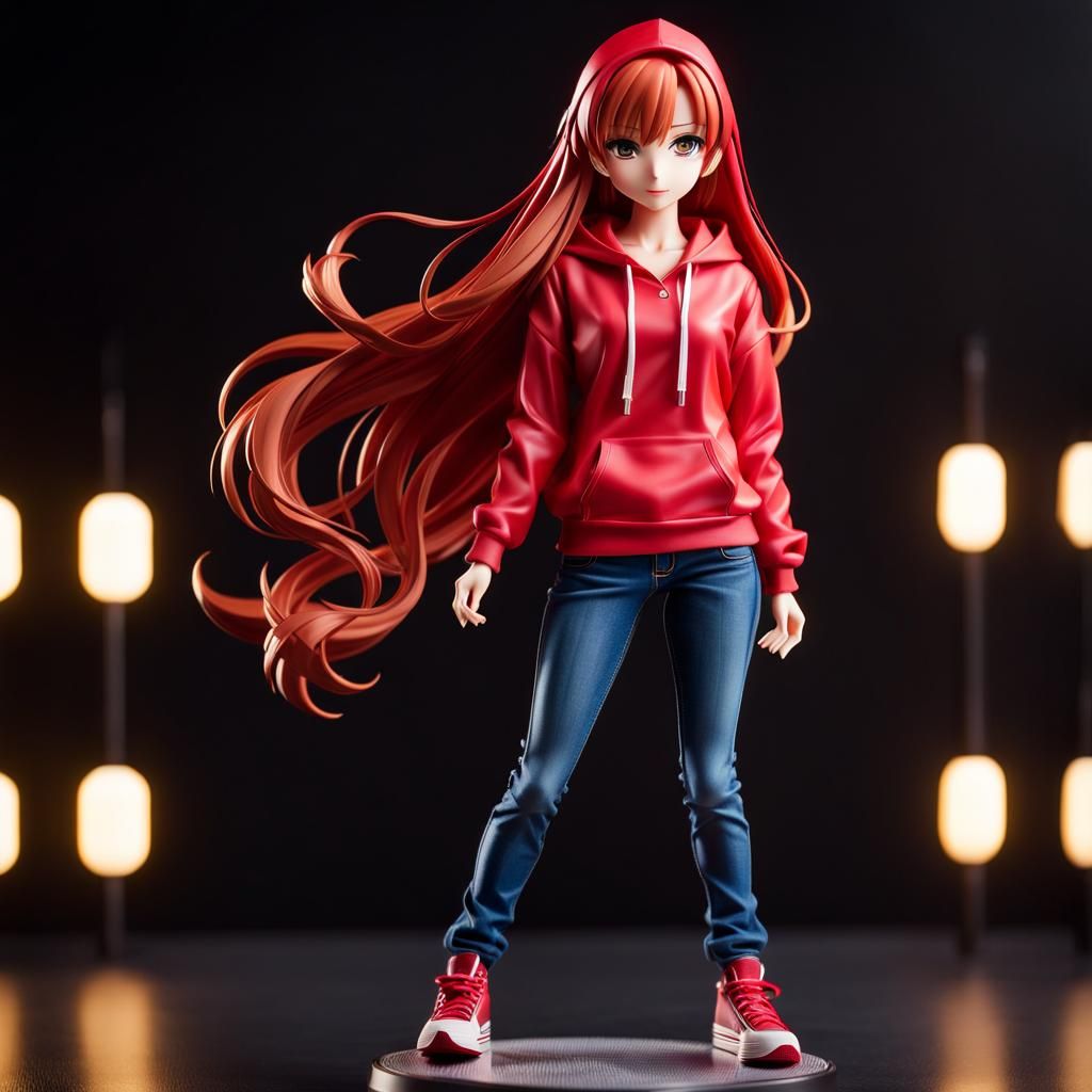 Anime Action Figure with Red Hair