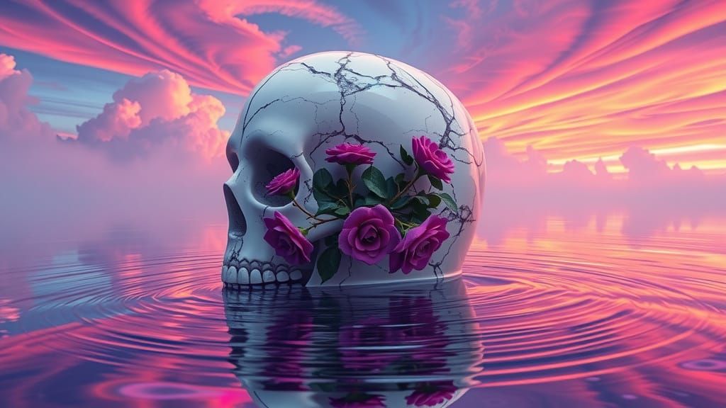 Colorful Non-Newtonian Fluids Form Marble Head Shape