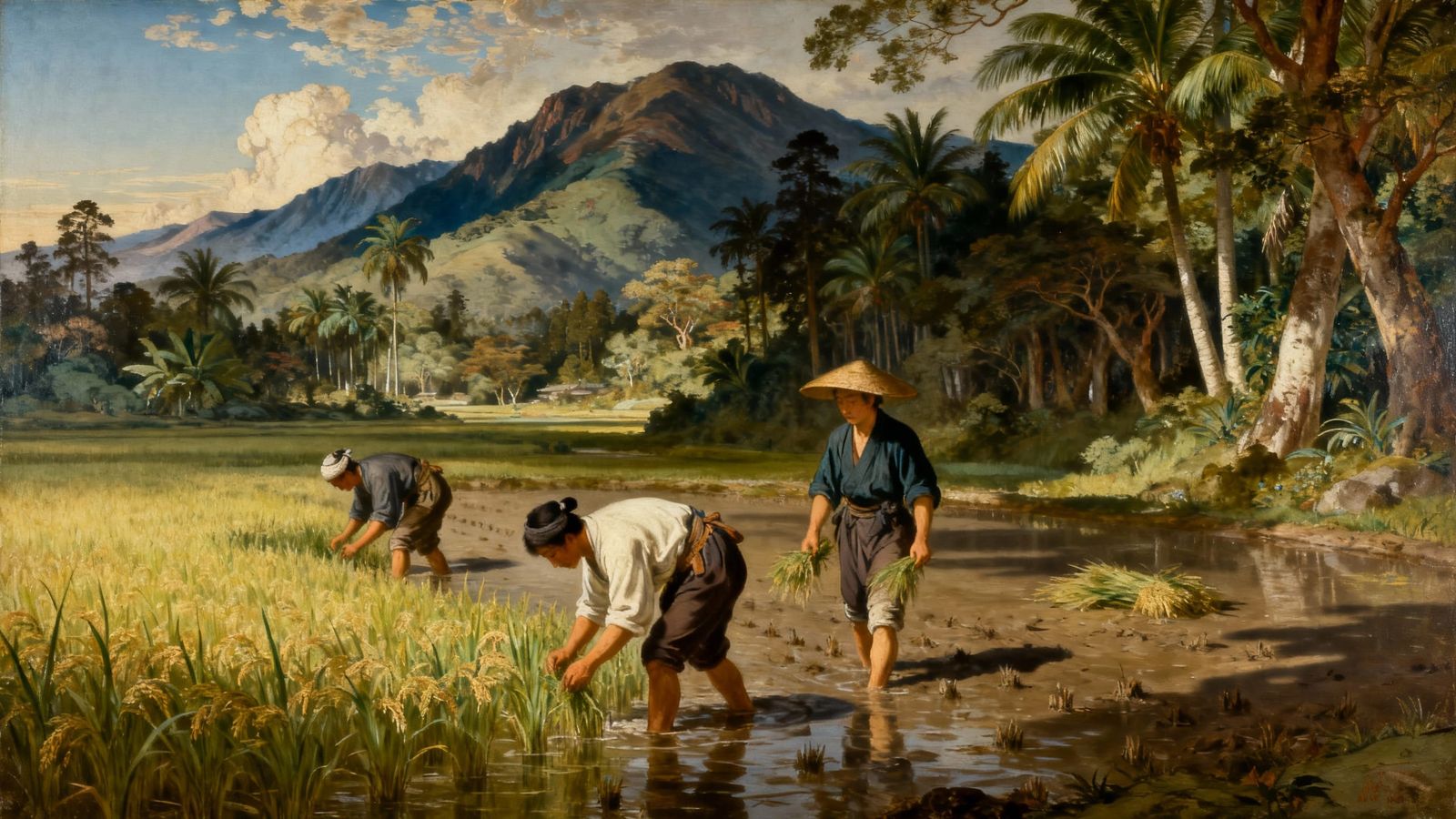 Peasants in Rice Field, Yokoyama Taika Style