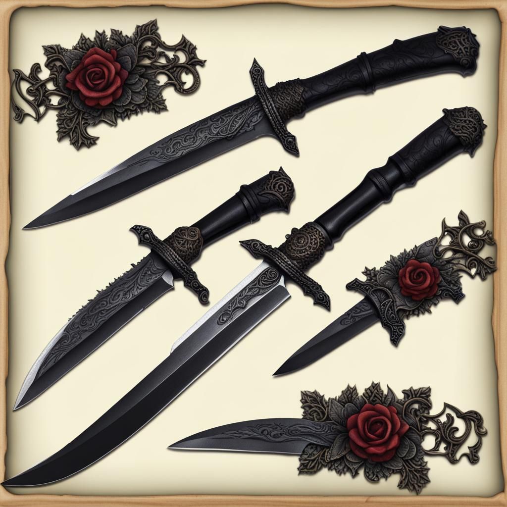 Dark Witchy Switchblade Knife Collection