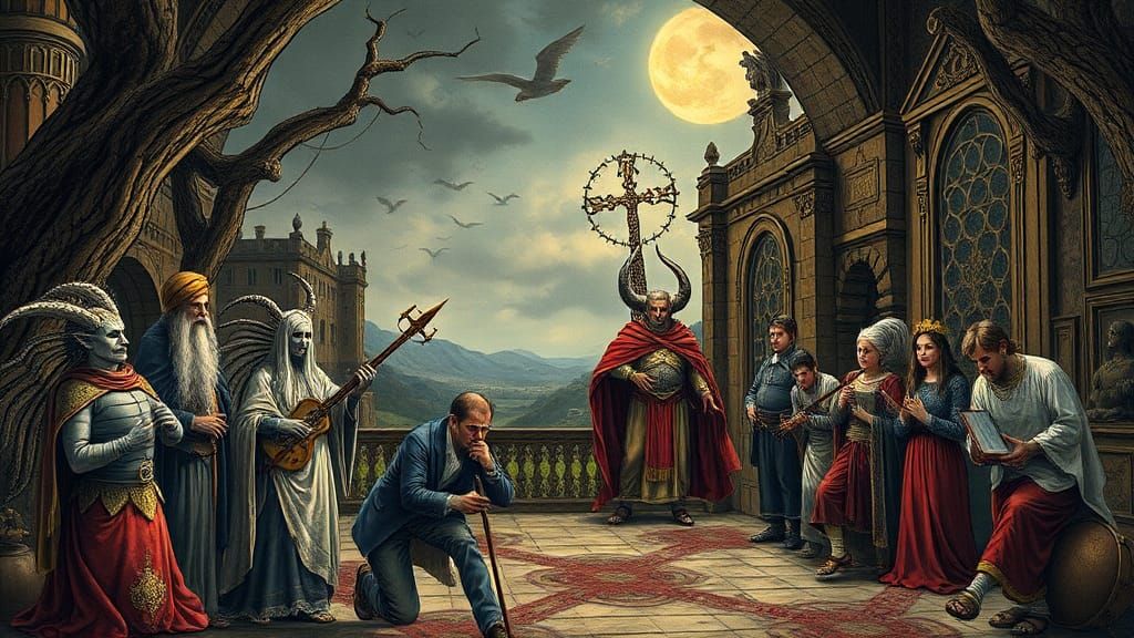 Horrific Retro Landscape in Gustave Doré Style