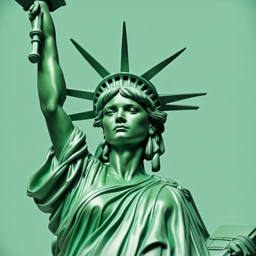Green Cake Lady Liberty Sculpture