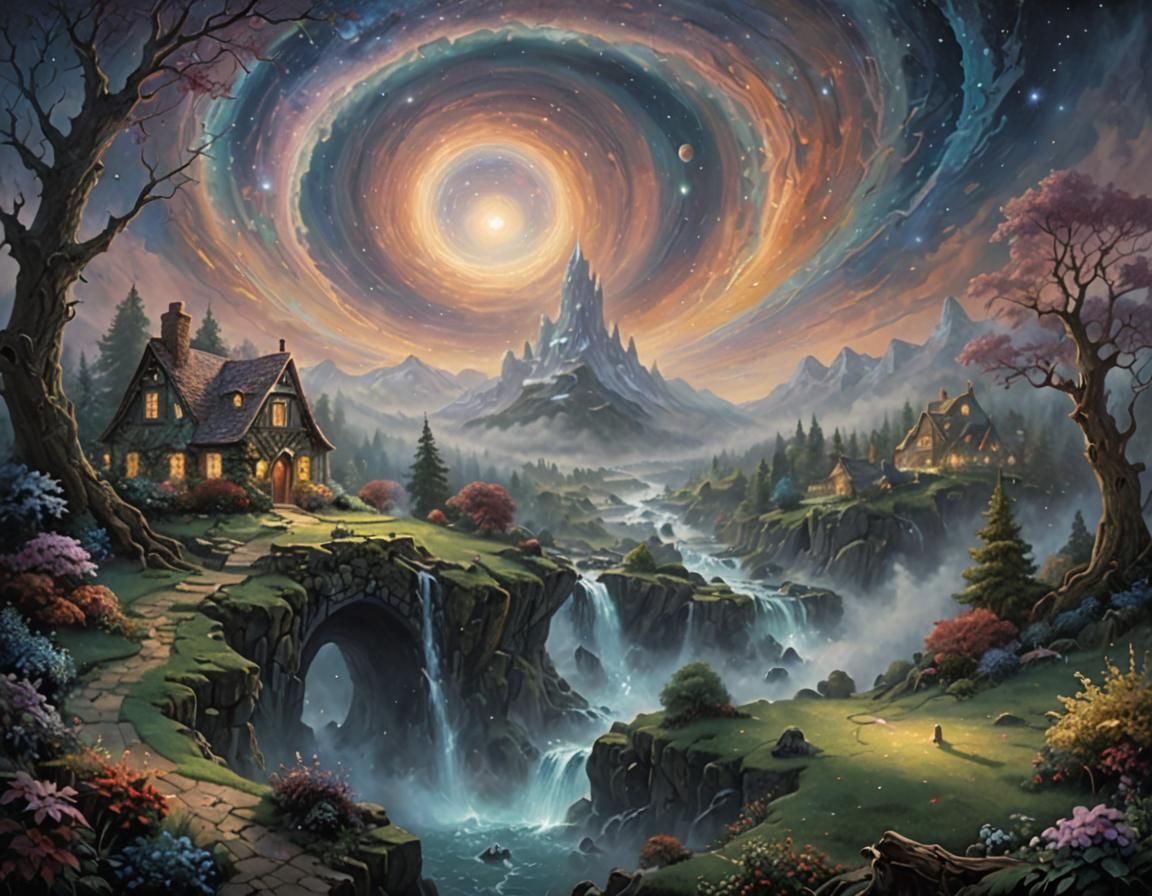 Ethereal Black Hole: Space-Time Void in Fantasy Art