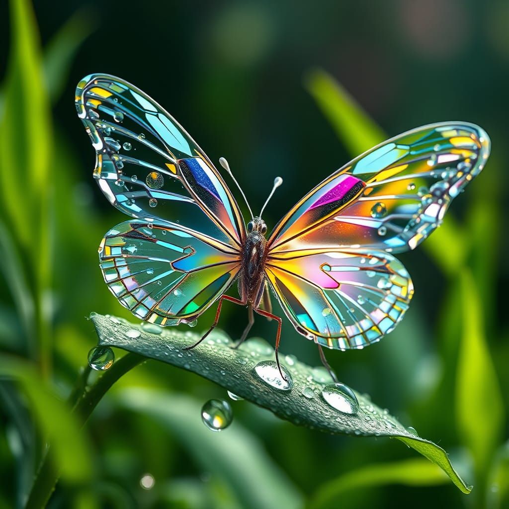 Crystal Wing Butterfly in Hyperrealistic Detail