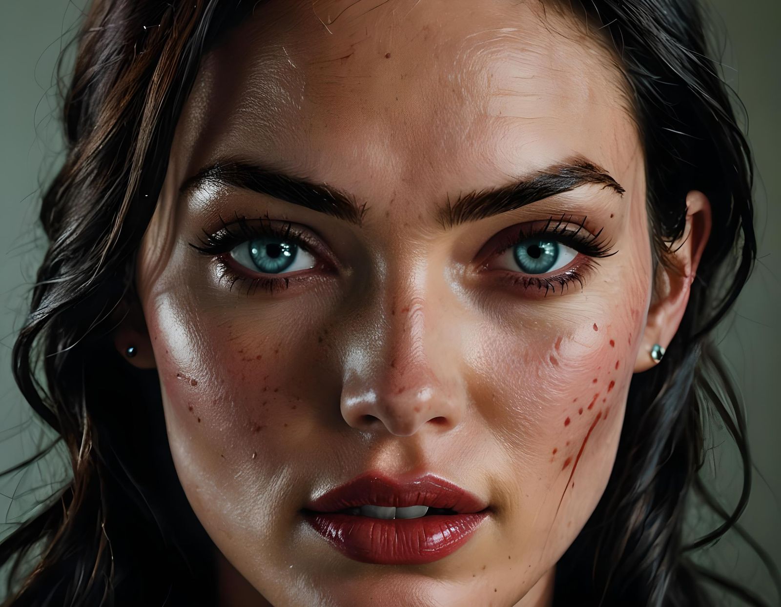 Megan Fox Horror Portrait, Professional Photography Style