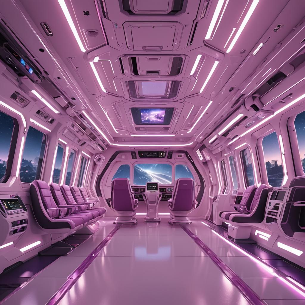 Futuristic Japanese Cruiser Ship Interior in 3D Anime Art